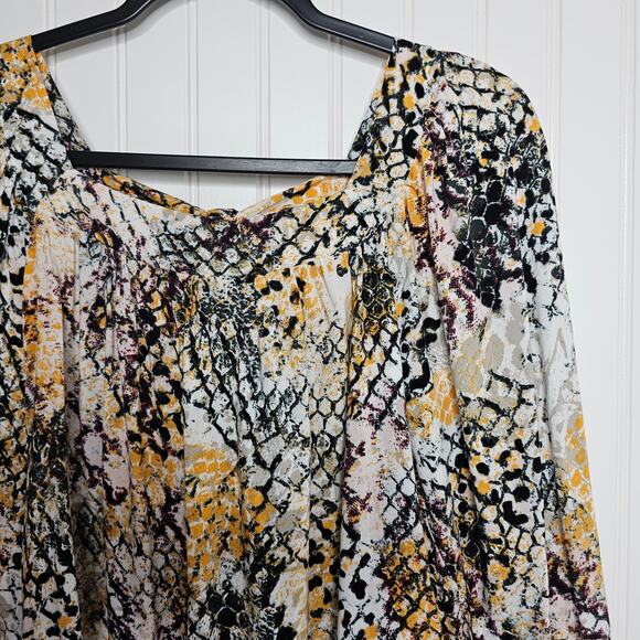 Savanna Jane Women's The Salene Top Size Large Square Neck Snake Print Tie Back - Picture 3 of 10